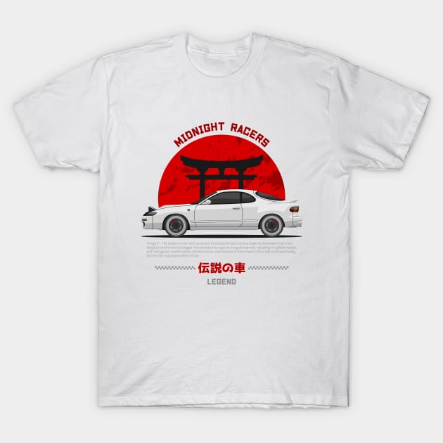 Tuner White MK5 Celica Superior JDM T-Shirt by GoldenTuners